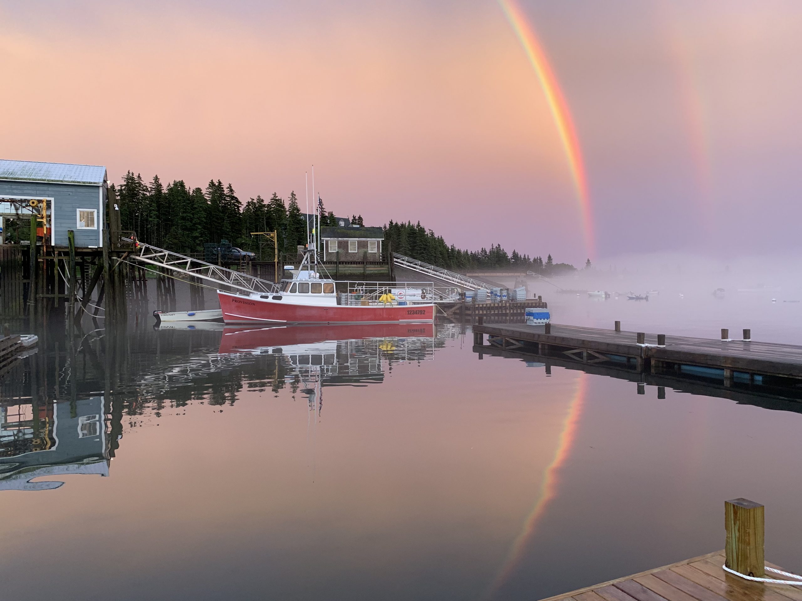 Fisherman's co-op in a rainbow by Jessica Reece